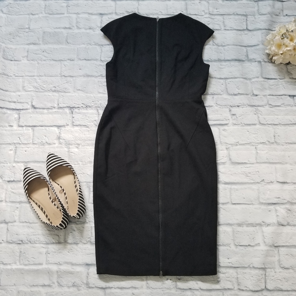 Black Sheath Cocktail Office Midi Dress